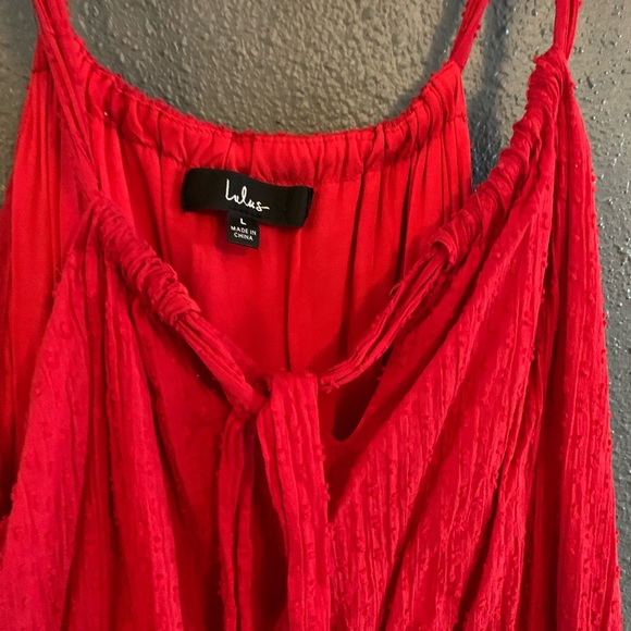 Season of Loving Red Drawstring Midi Dress - Picture 5 of 9